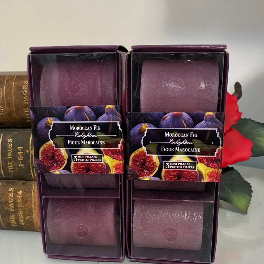 Moroccan Fig Mini Pillar  Votive Candles NEW